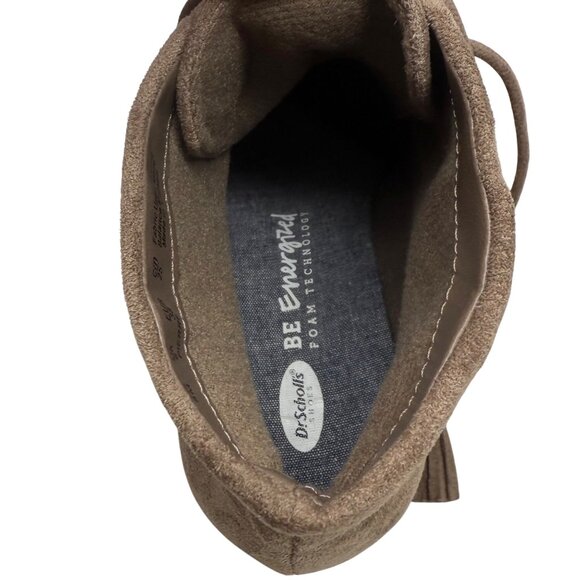 Dr. Scholls Womens Pierre Wedge Ankle Boots Booties Size 8M Tan Taupe Faux Suede - Picture 8 of 12